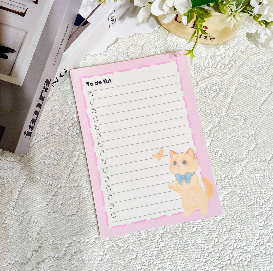 🐱💗 療癒貓咪 To Do List A5便簽本|可愛效率小幫手