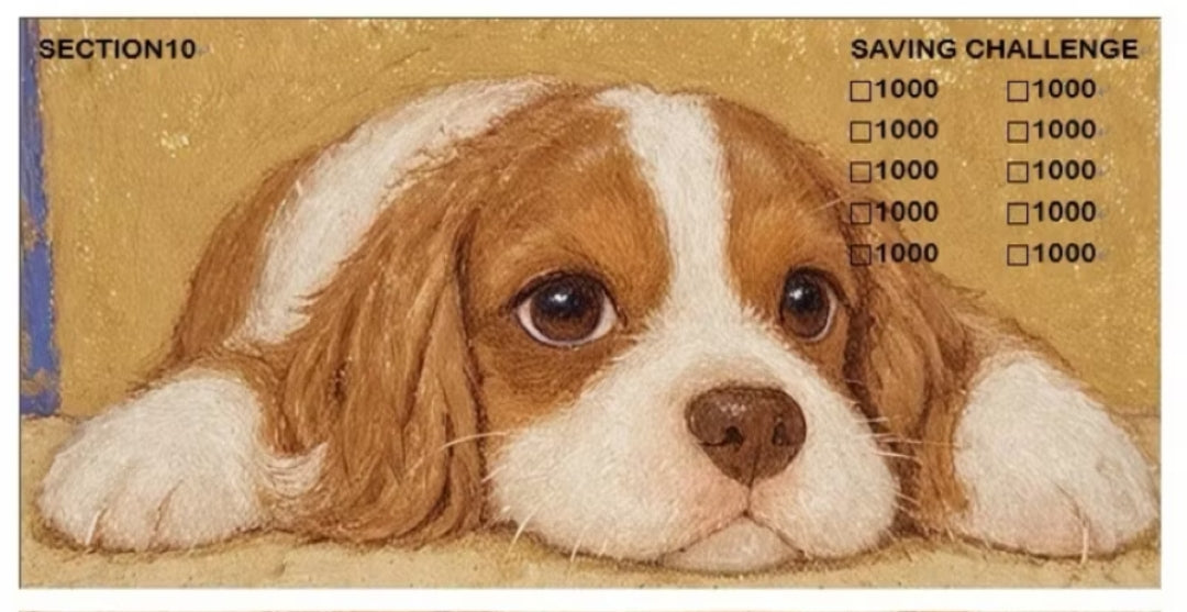 100K存錢挑戰-狗狗(A6打洞款,雙面透明)