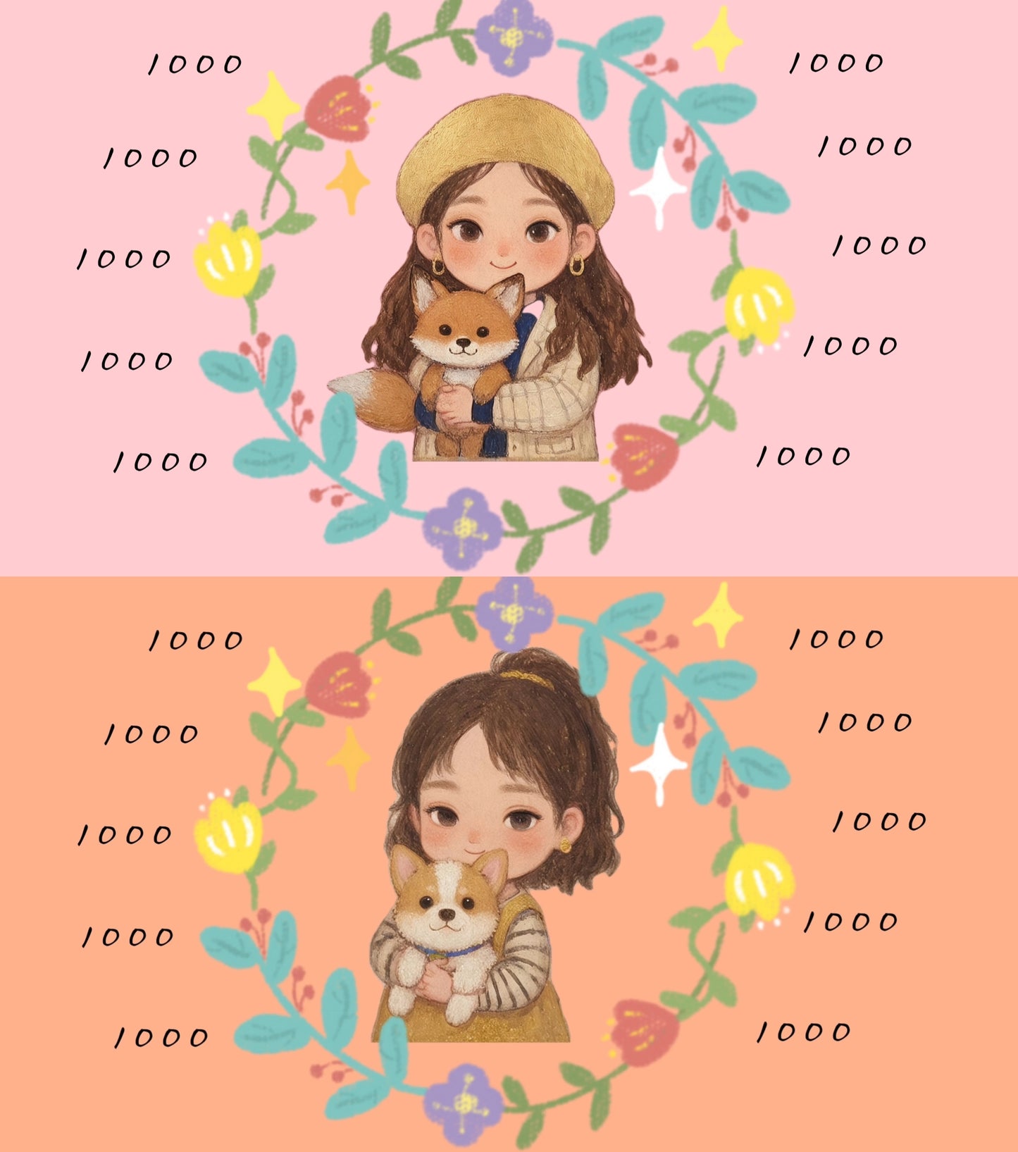 兩組「10張一組」存錢袋+原木盒組合(人物款)贈貓咪便簽本