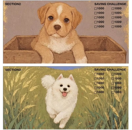 100K存錢挑戰-狗狗(A6打洞款,單面透明)