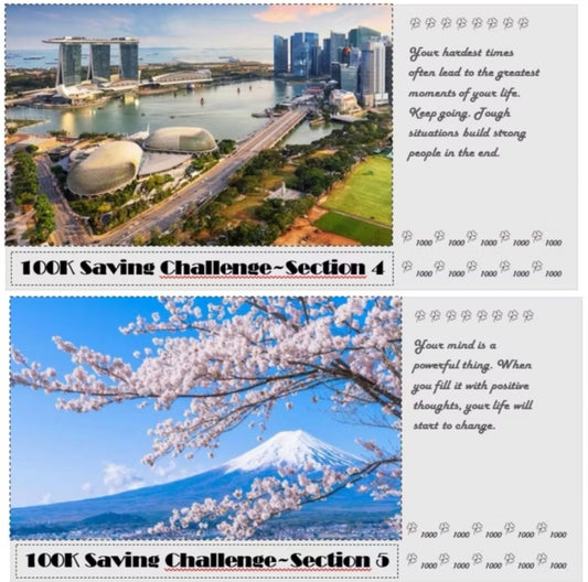 100K存錢挑戰-國家(A6打洞款,雙面透明)