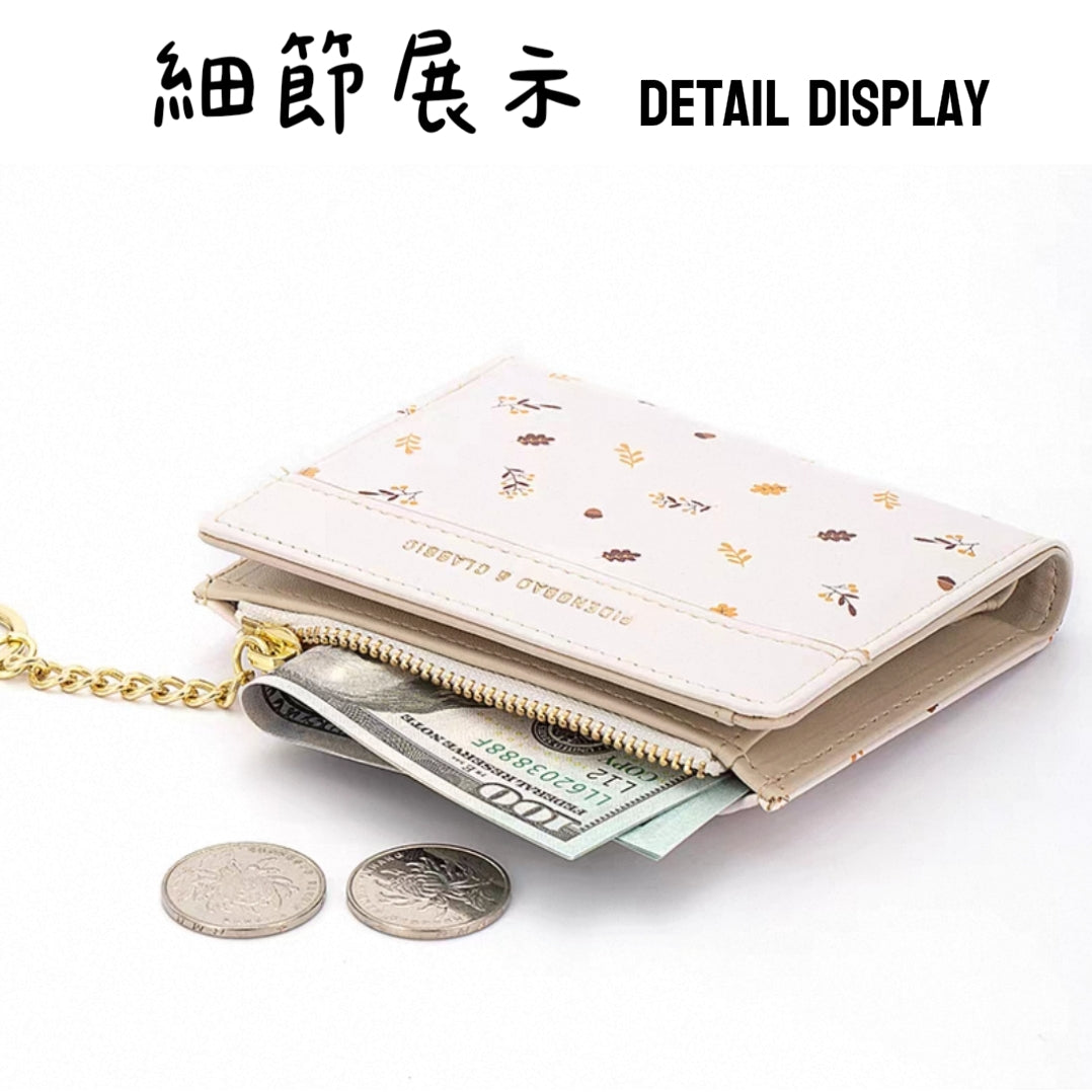 💫PIDENGBAO Small Floral Print Chain Multi-function Wallet