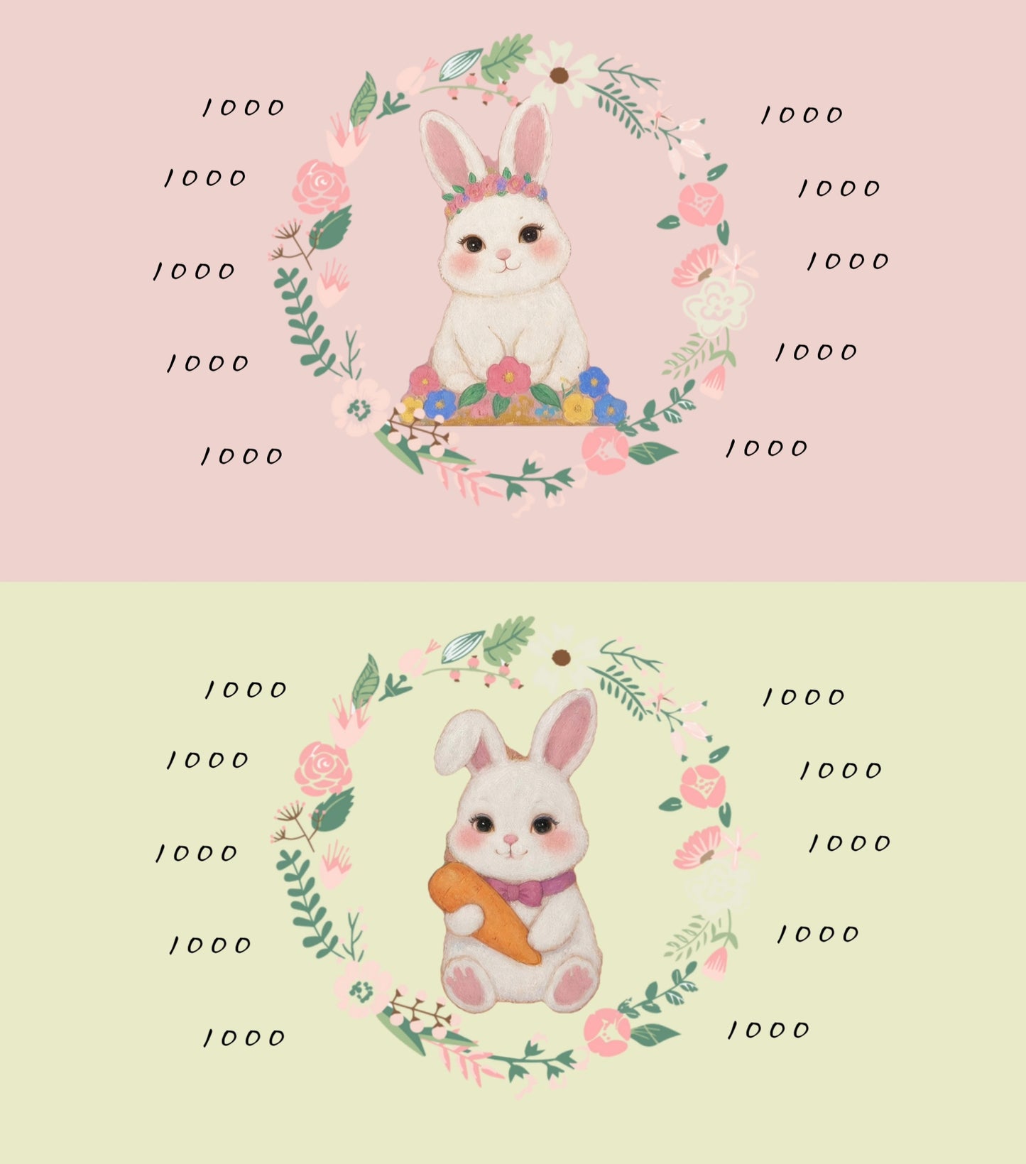 兩組「10張一組」存錢袋+原木盒組合(兔兔款)贈貓咪便簽本