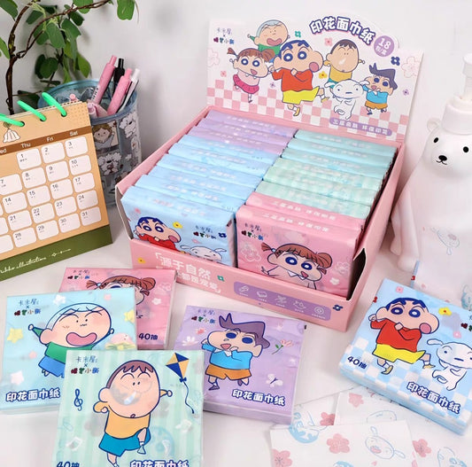 🌸Bản quyền chính thức｜Giấy vệ sinh in hình Crayon Shin-chan｜Gói mang theo 40 tờ