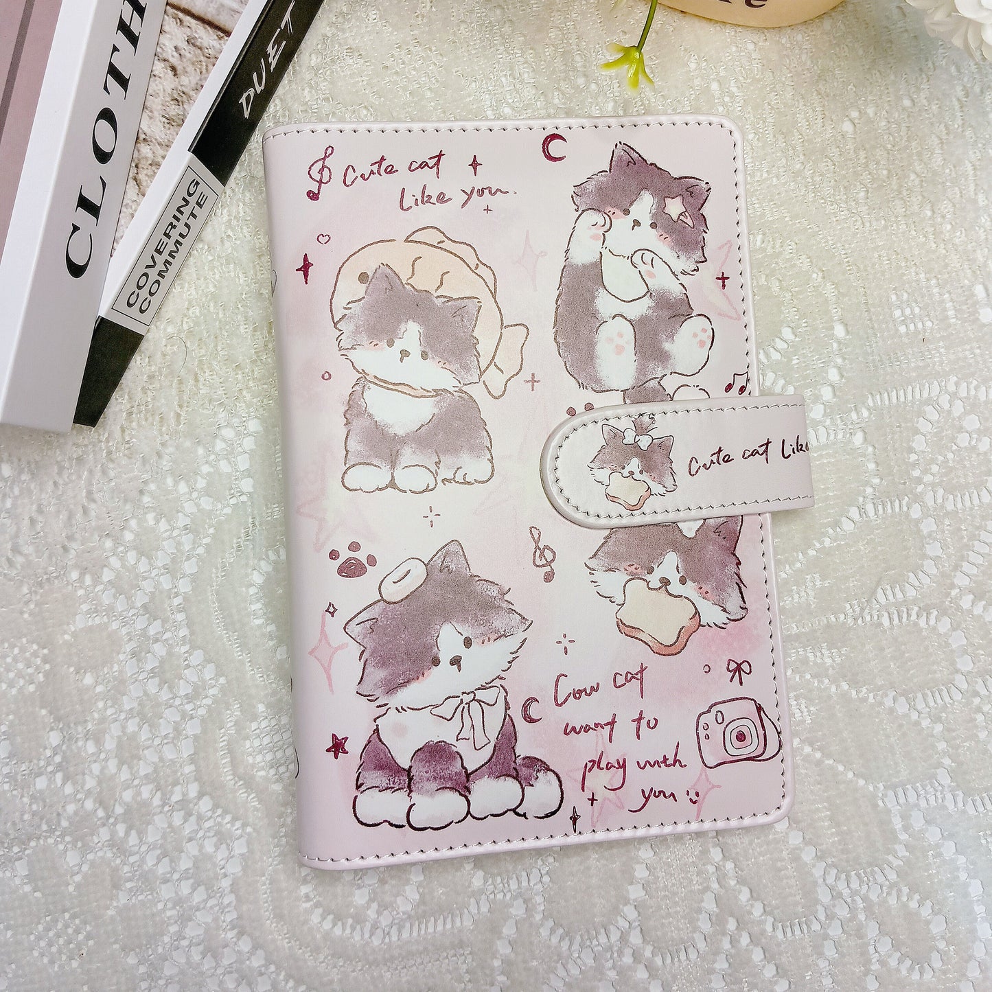 Cute cat A6 refillable notebook