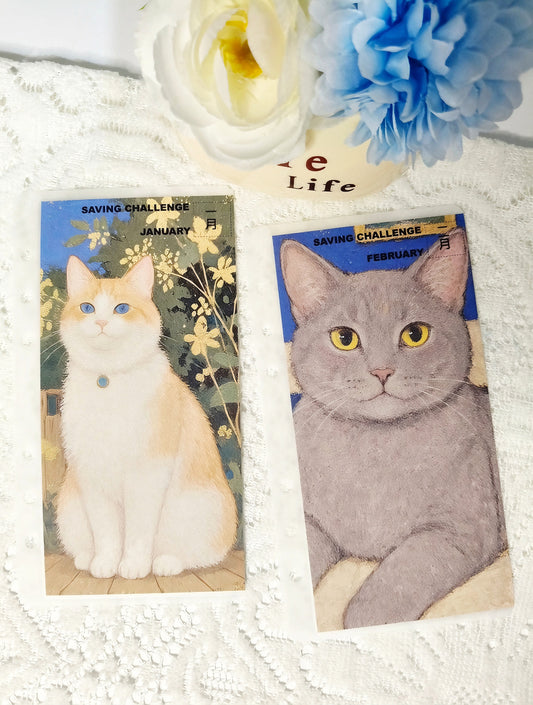 猫咪月存钱袋（A6打孔款）