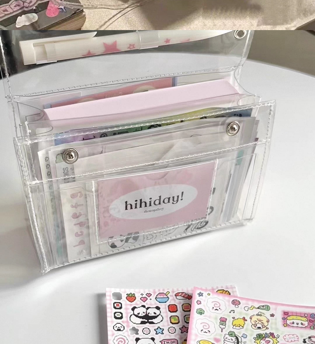 💫Transparent multi-layer snap storage pouch
