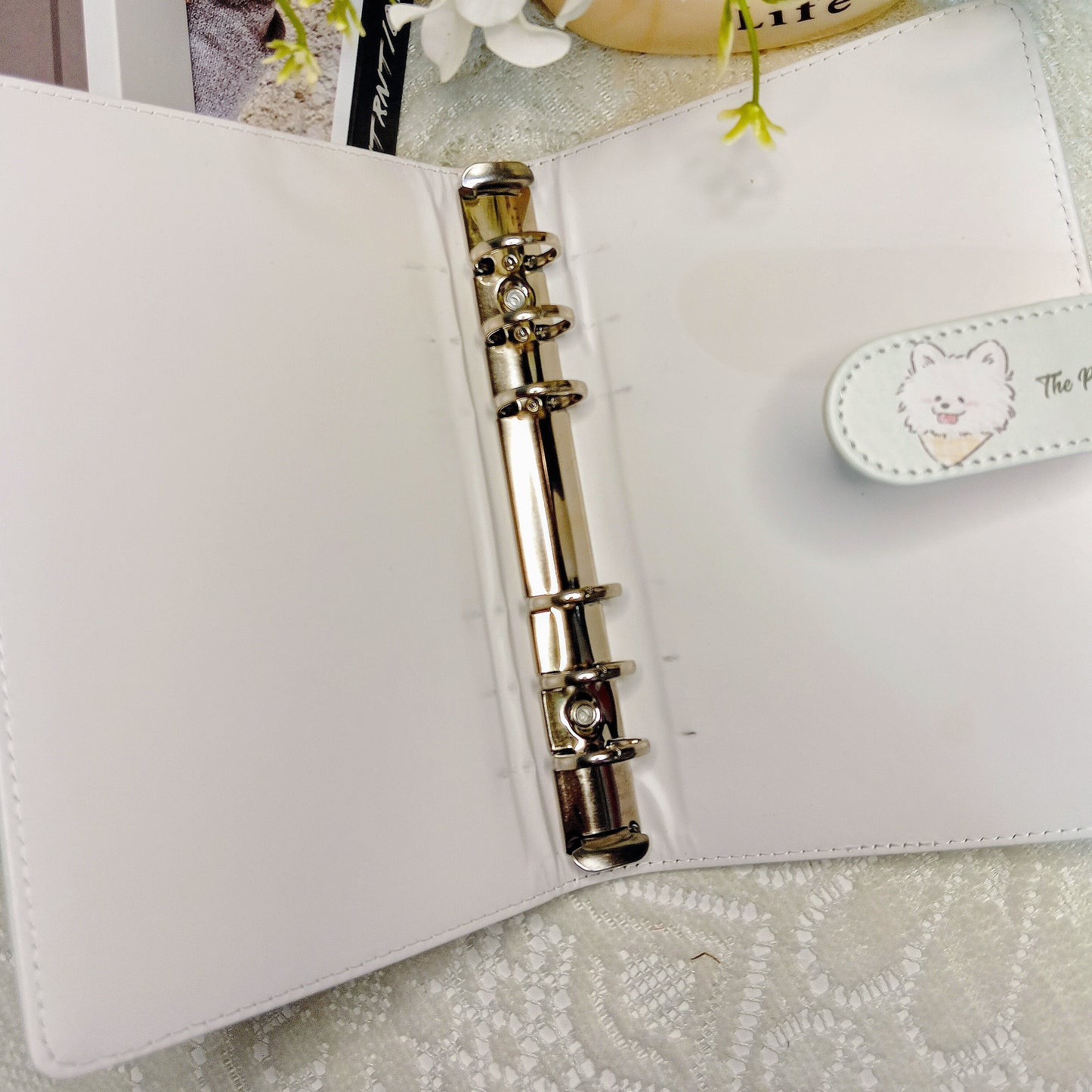 Cute puppy illustration A6 loose-leaf notebook