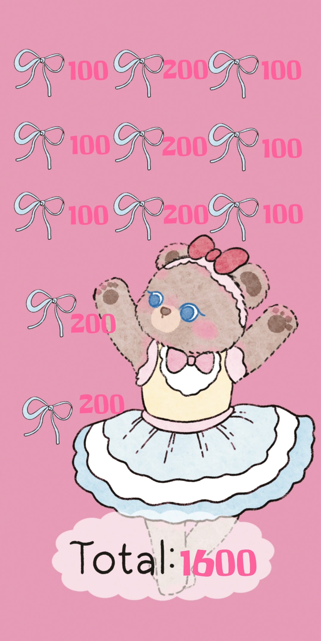 🌸小兔熊的夢幻存錢袋🌸存滿8000