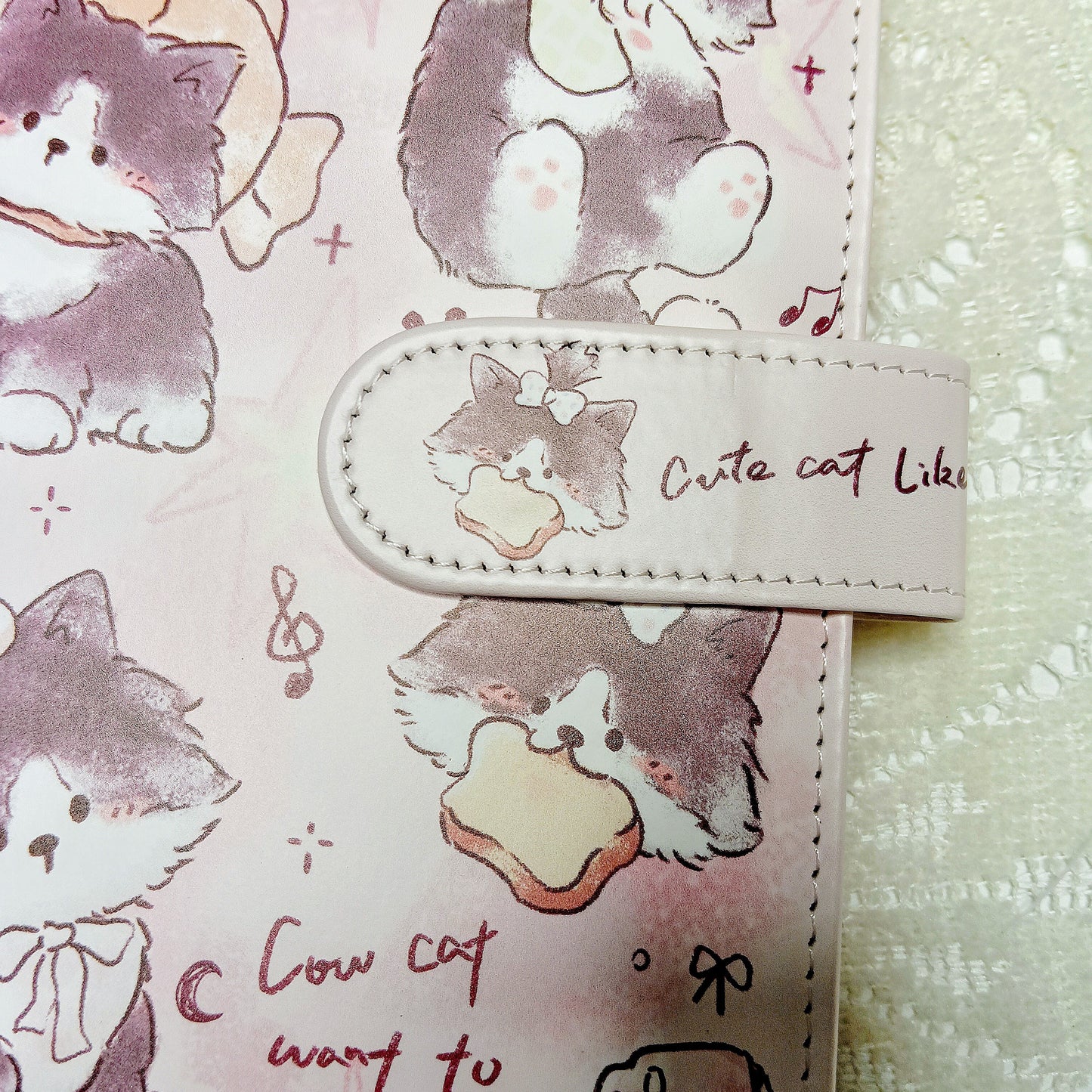 Cute cat A6 refillable notebook