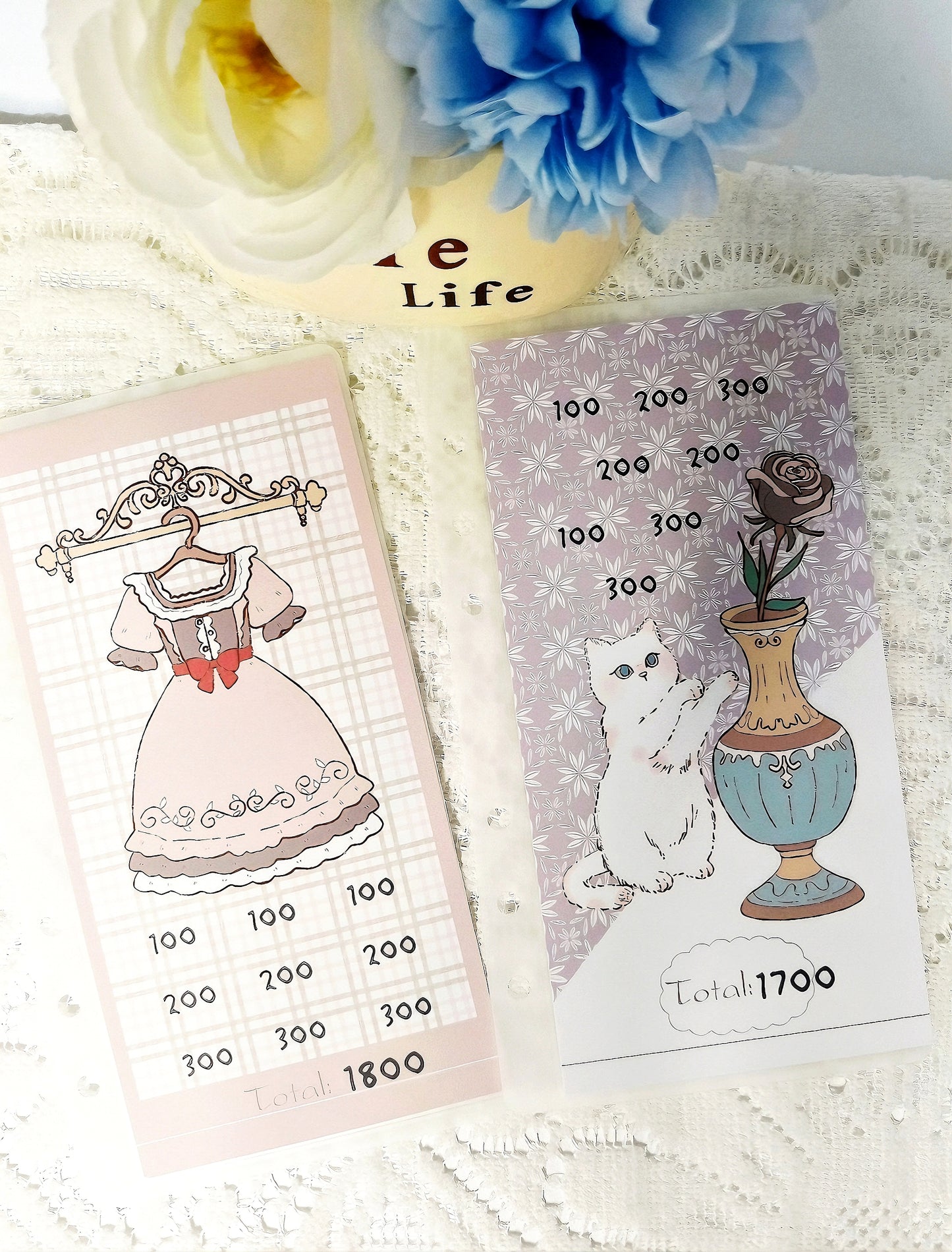 ✨优雅猫咪手绘存钱袋✨存满13000