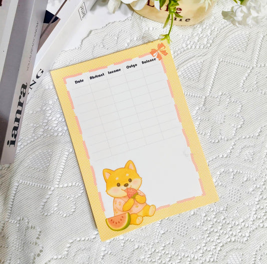 🍓🐶 療癒柴犬 A5記帳便簽本｜可愛理財記錄小幫手