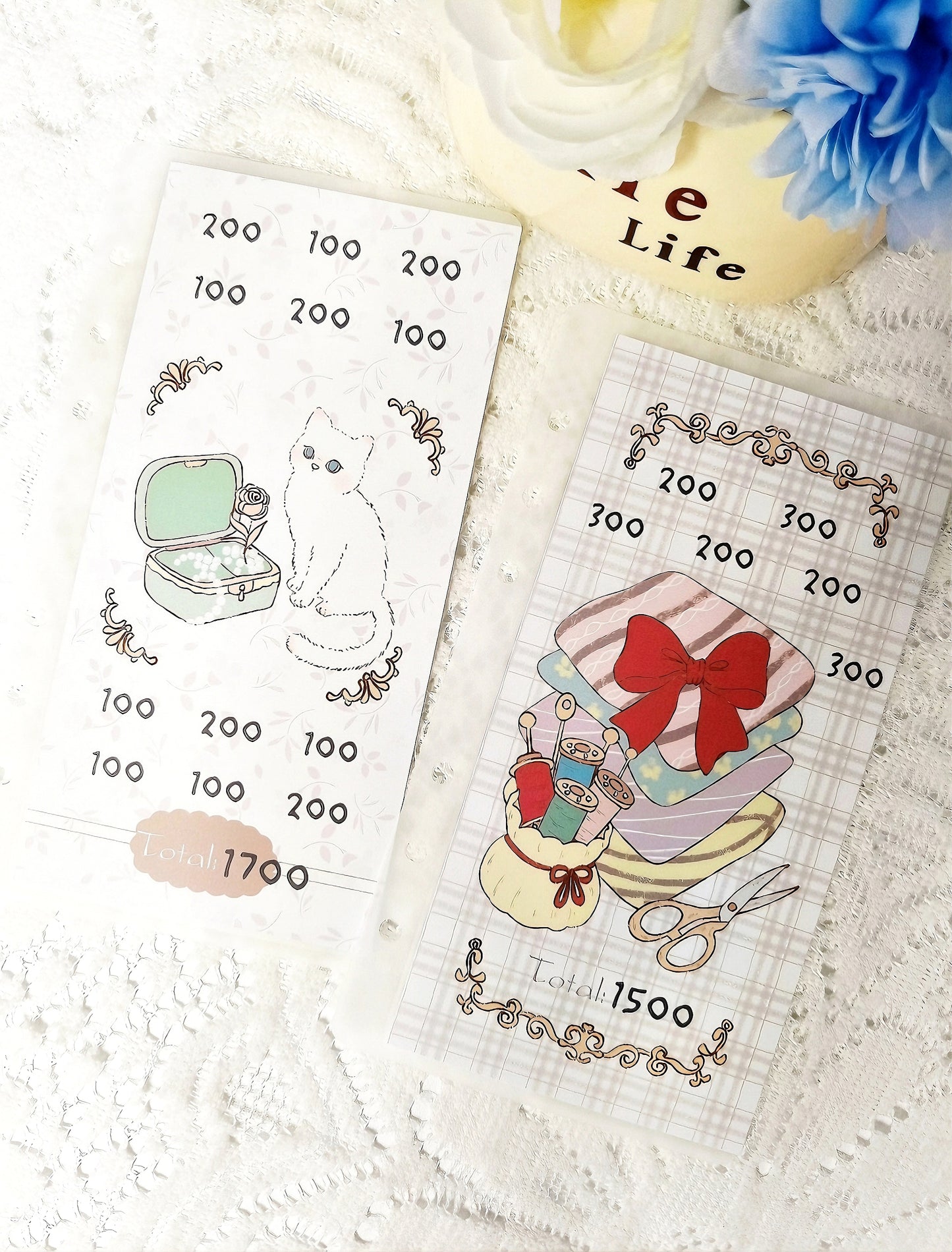 ✨优雅猫咪手绘存钱袋✨存满13000