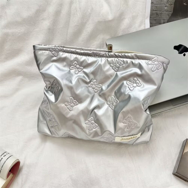 🌸Korean-style quilted bow multifunctional storage pouch