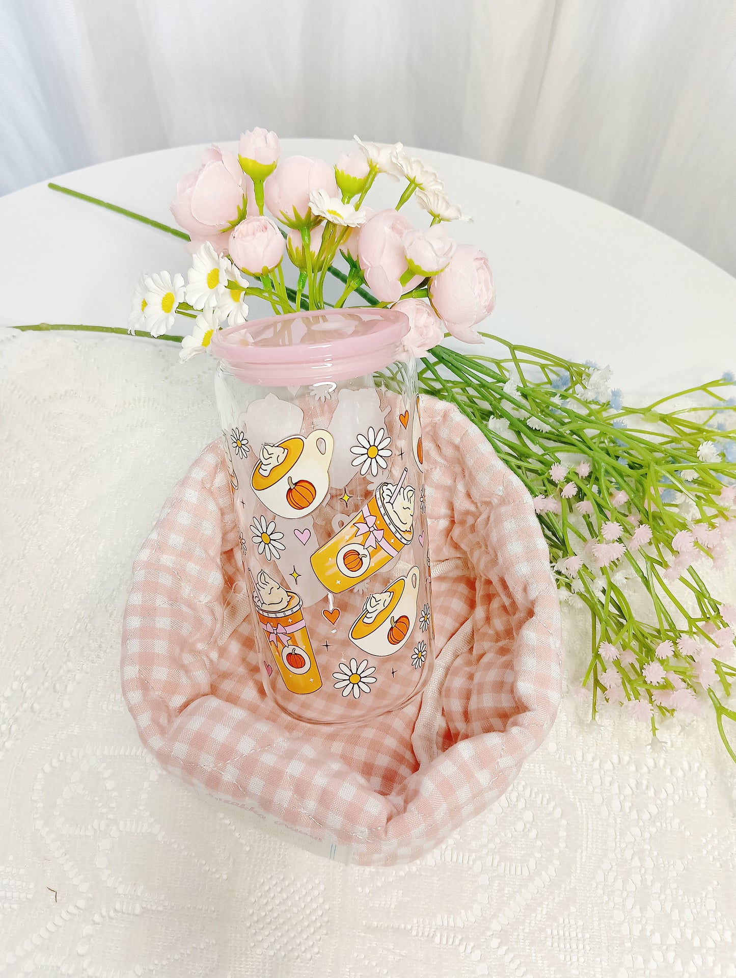 🍓 Cốc thủy tinh borosilicate ống hút phong cách bánh ngọt dễ thương
