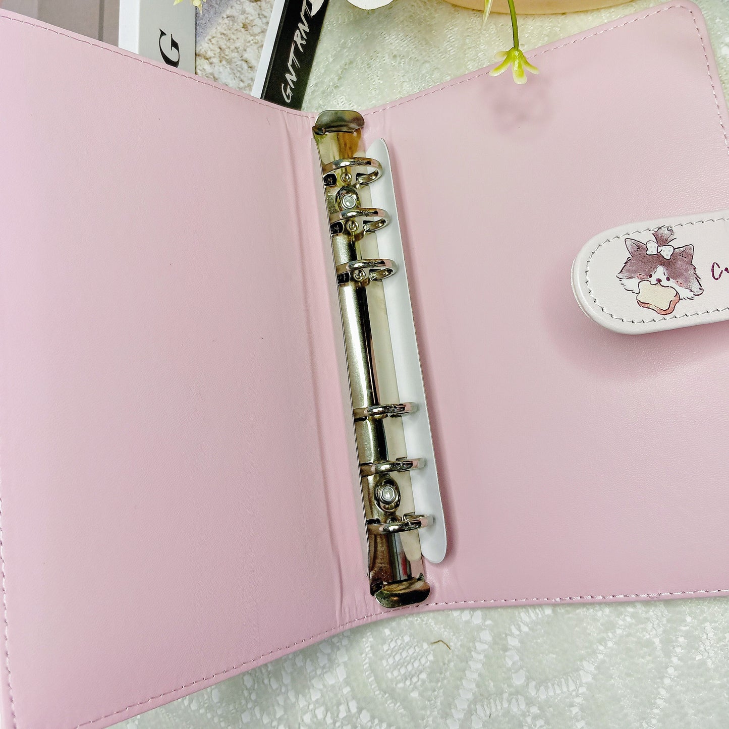 Cute cat A6 refillable notebook