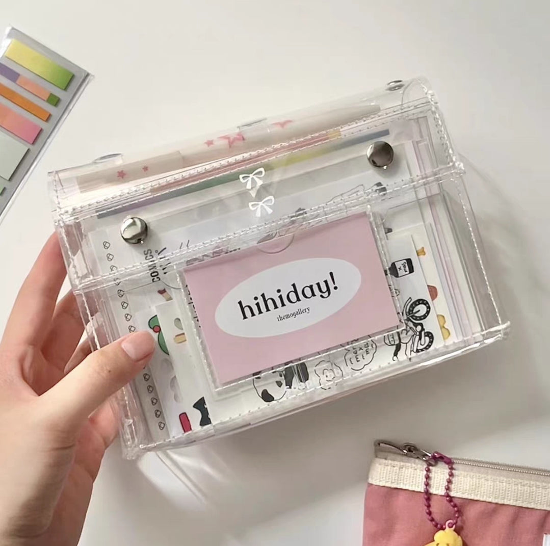 💫Transparent multi-layer snap storage pouch