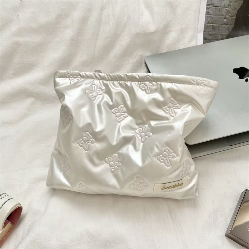 🌸Korean-style quilted bow multifunctional storage pouch