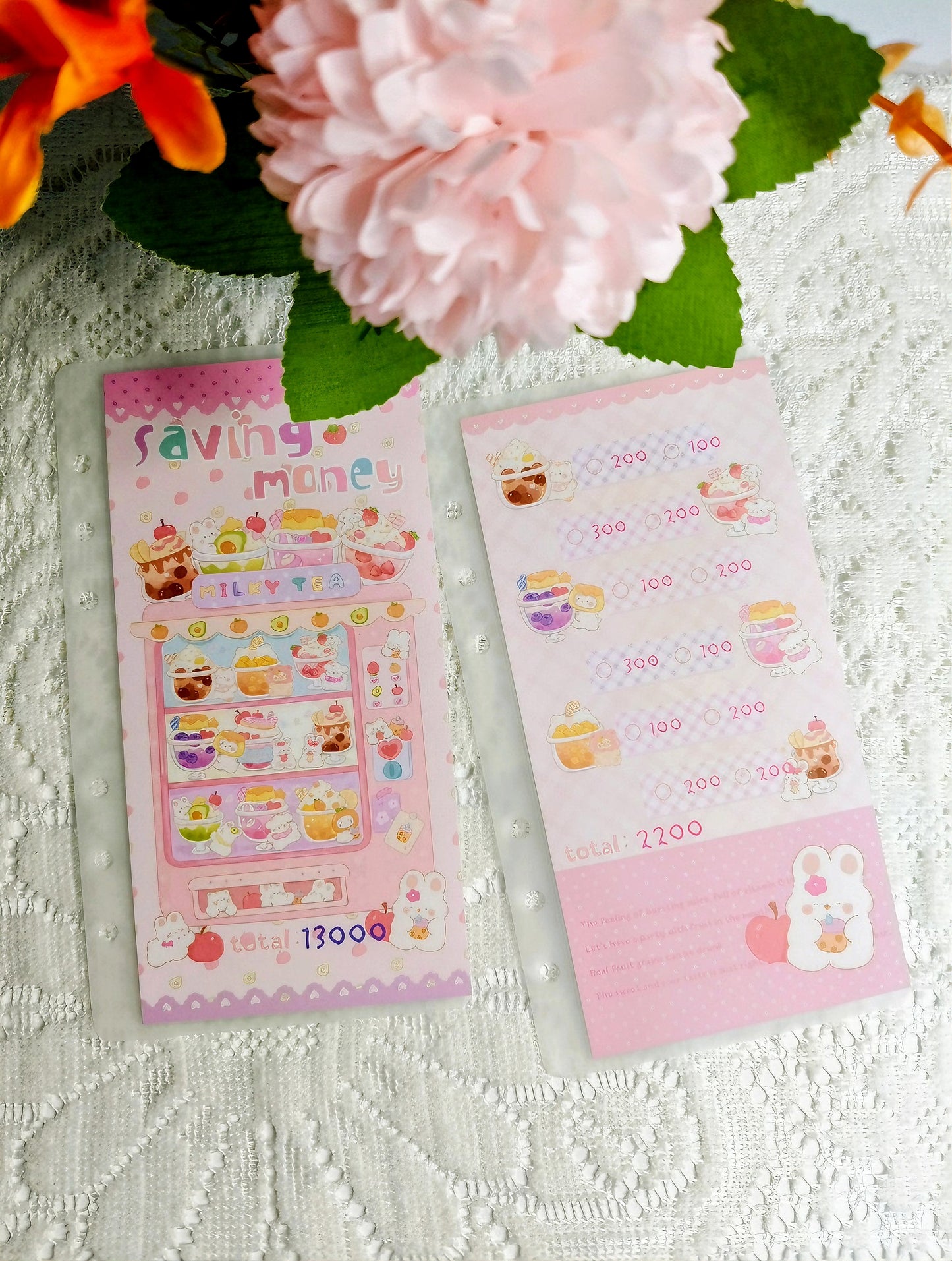 🍓Milky Tea 甜点存钱袋🍮存满13000