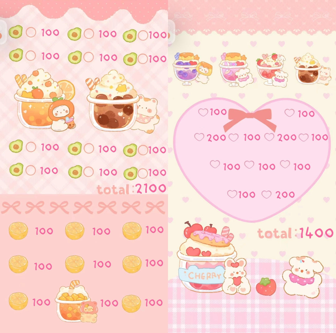 🍓Milky Tea 甜點存錢袋🍮存滿13000