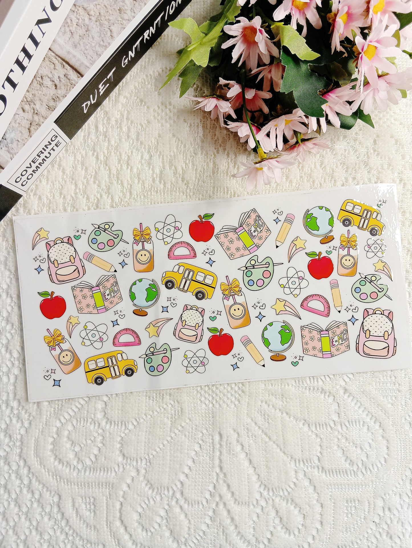 可愛校園學習風 UV DTF 轉印貼紙