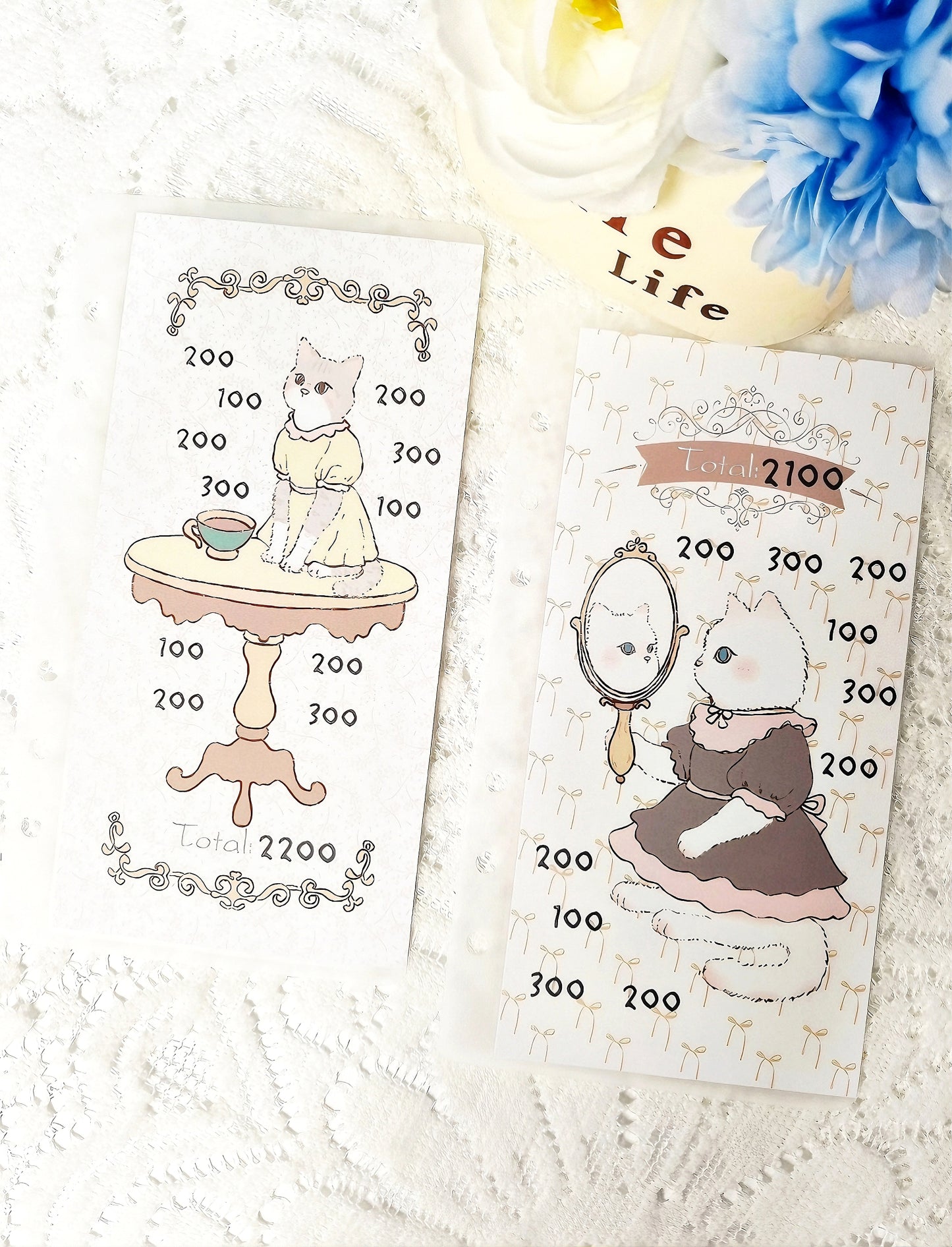 ✨优雅猫咪手绘存钱袋✨存满13000