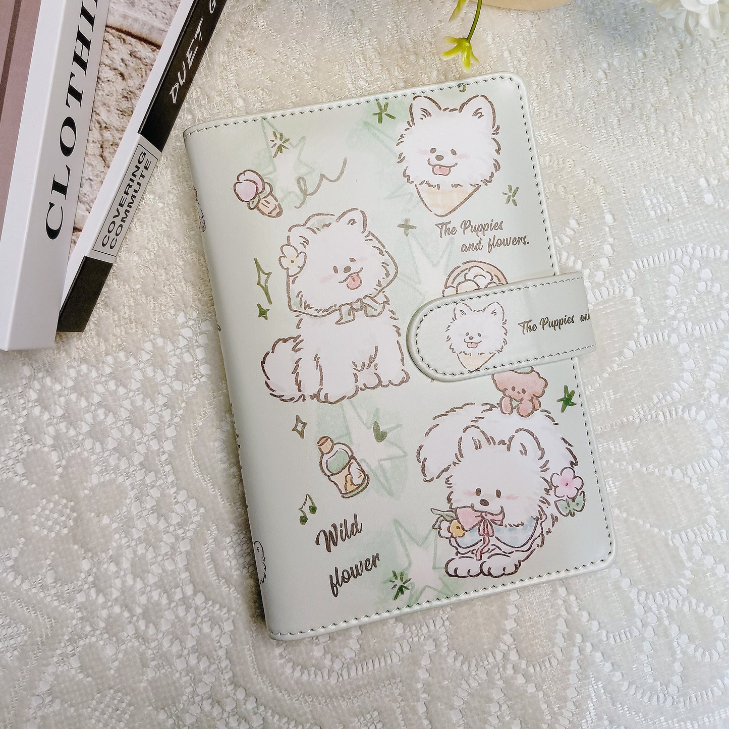 Cute puppy illustration A6 loose-leaf notebook