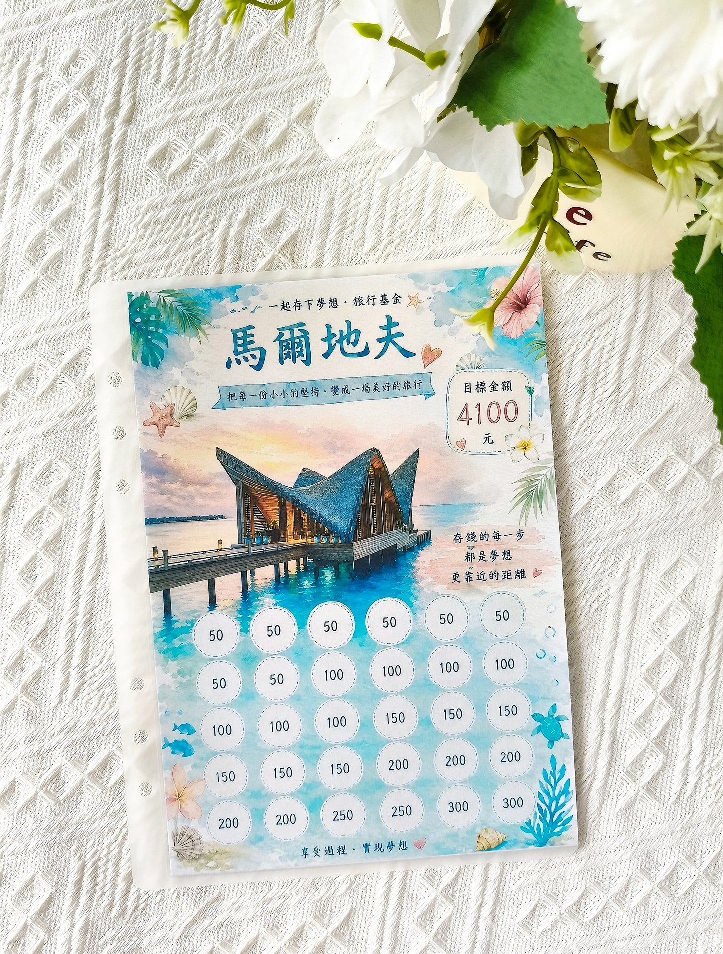 🎪馬爾地夫三天兩夜旅遊攻略存錢袋🎡存滿50000